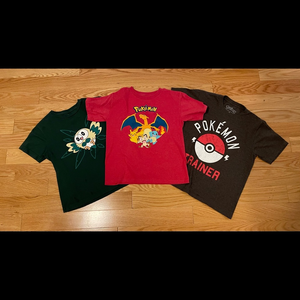 Pokémon T-shirts lot of 3 size 8-10 kids